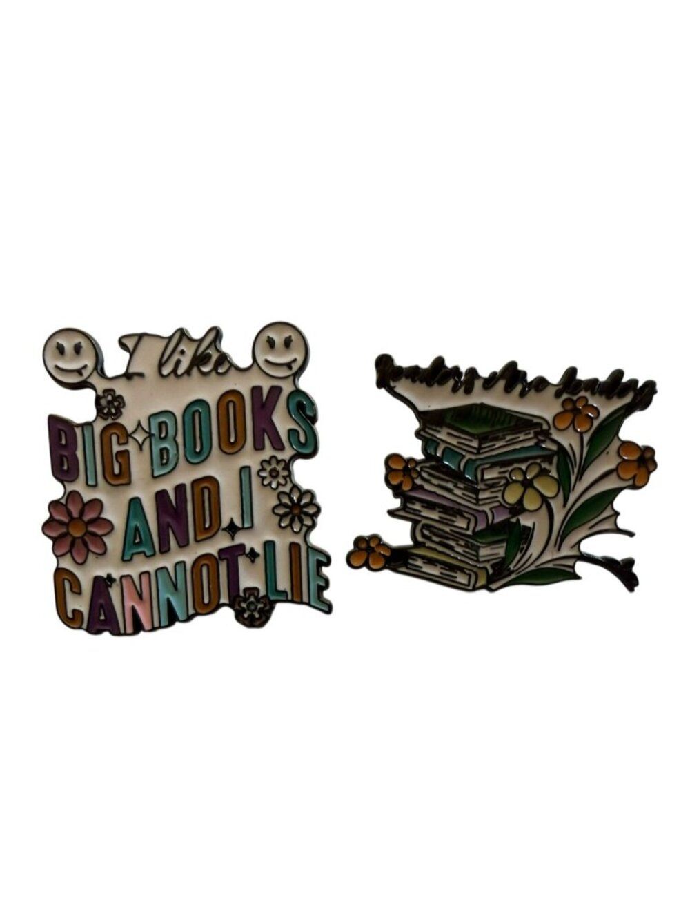 I Like Big Books And Readers are Leaders Enamel Lapel Pins Book Lover Design Set